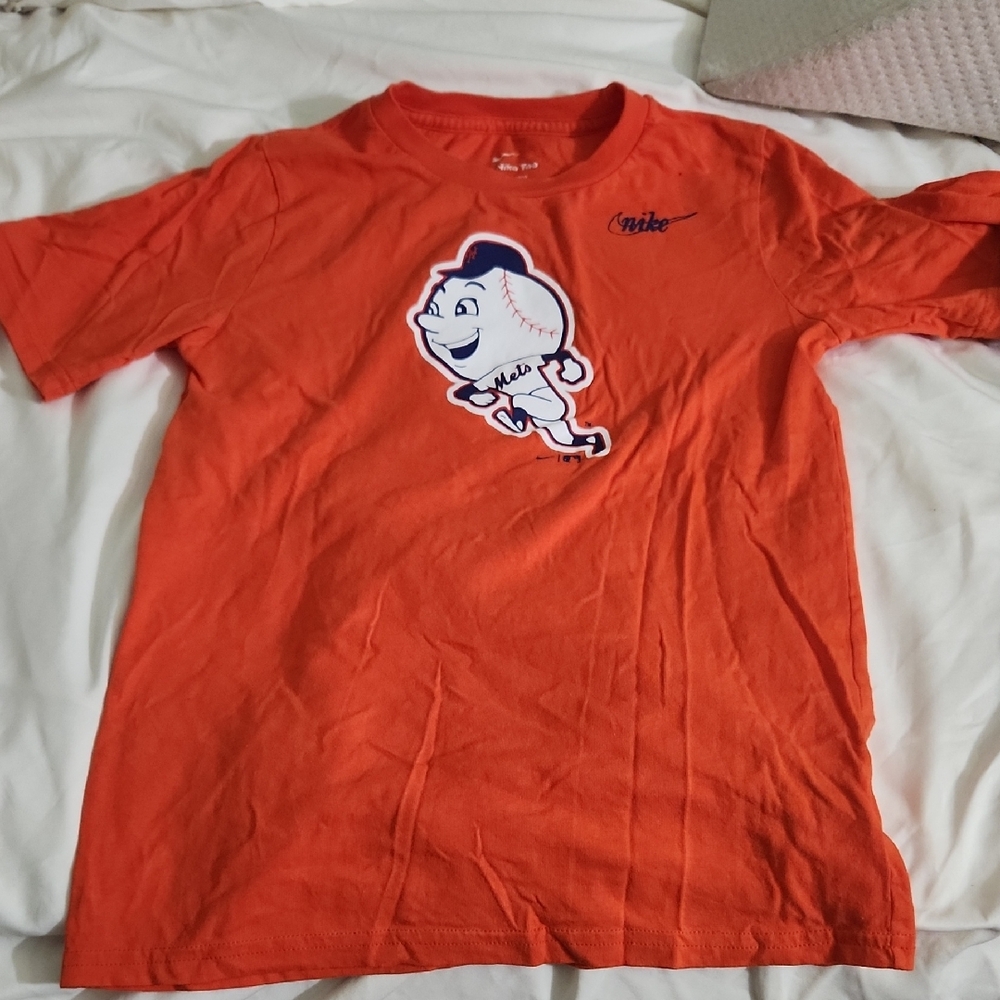 Nike Vibrant Orange Tee with Cartoon Graphic